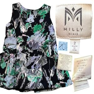 Milly Minis Sleeveless Floral Dress Kids Sz 2